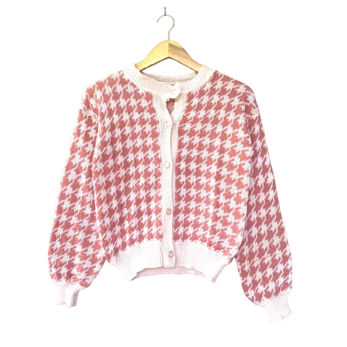 Cardigan Houndstooth Blossom